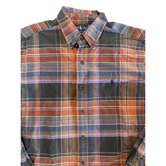 Ralph Lauren Men’s Classic Fit Plaid Button Down Shirt Large Multicolor - Picture 2 of 9